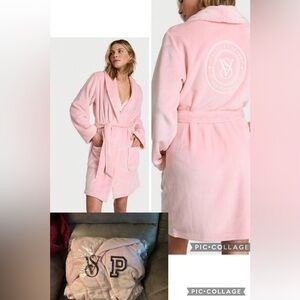 New Victoria’s Secret 
Plush Pink Short Signature  Robe 

$38